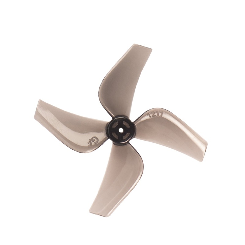 Gemfan 31mm 1211-4 Quad Blade Micro/Whoop Propeller for 0.8mm Shaft – Clear Black