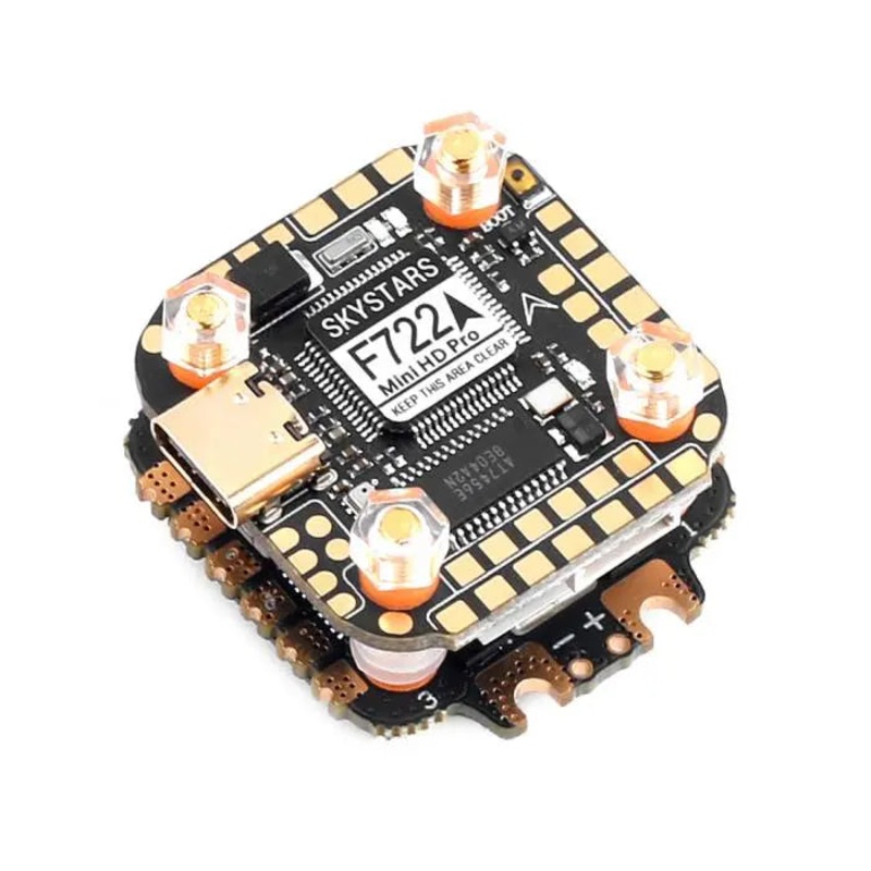 SkyStars Mini Fly Stack – F722 Mini HD Pro FC + KM40 40A 3-6S BLHeli_32 4-in-1 ESC – 20×20