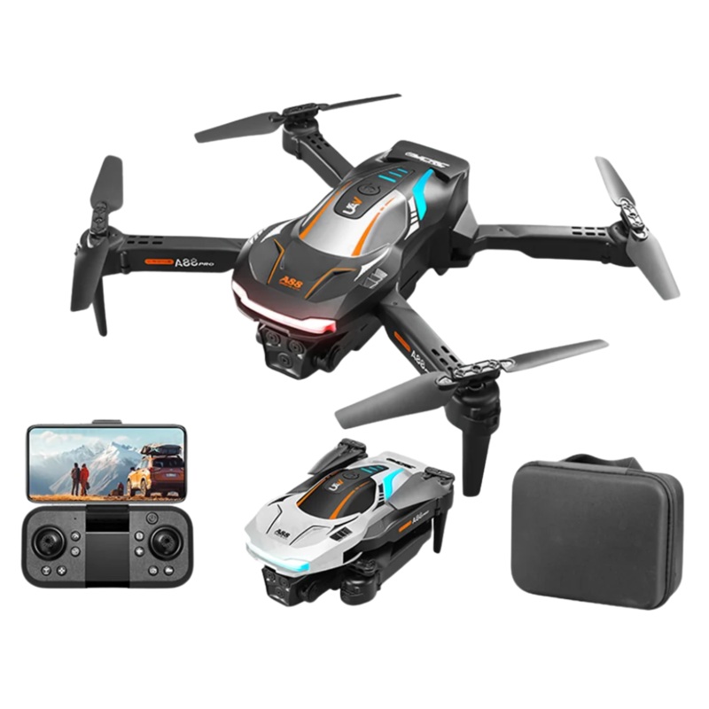 A88 Drone 6K HD Triple-Camera, Foldable Design, 50x Zoom, 28-Min Flight Time, Waypoint Mode