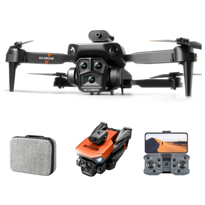 K6 Max RC Drone 4K Triple-Camera, 360 Obstacle Avoidance, Foldable Design, GPS Follow, Long Flight Time