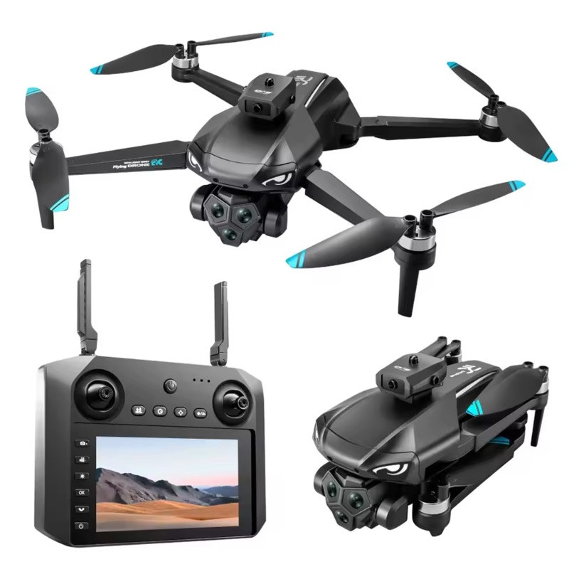 M33 MAX Drone 6K HD Triple Camera, 5G WiFi GPS, 360 Obstacle Avoidance, Optical Flow, Screen Remote, LED Lights, Foldable
