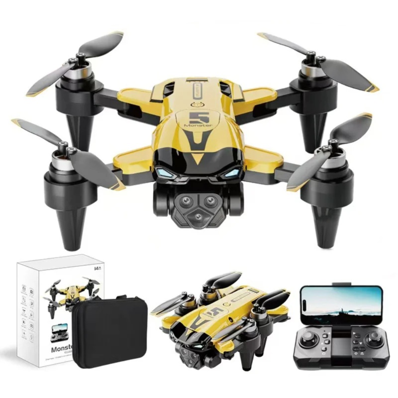 M5 Drone 8K Triple Camera, Optical Flow Positioning, Brushless Motors, 360 Roll, Foldable, WiFi Control