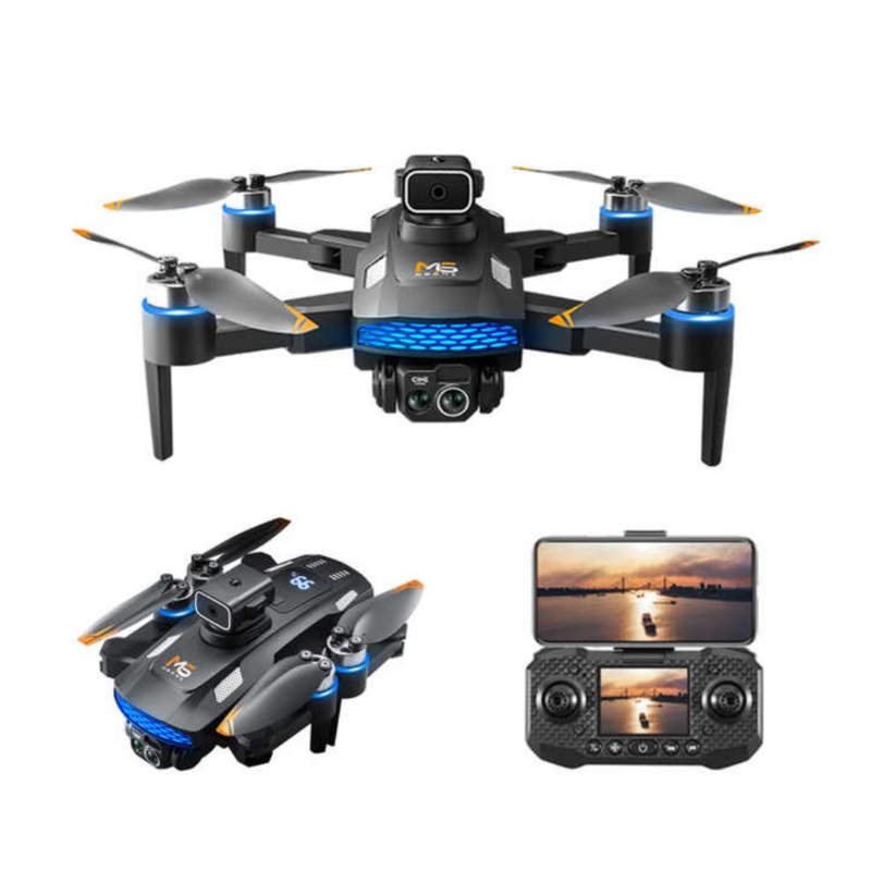 M6 Drone 8K Dual Camera, Screen Remote Control, 4-Way Obstacle Avoidance, 3KM Range, Brushless Motors, Foldable