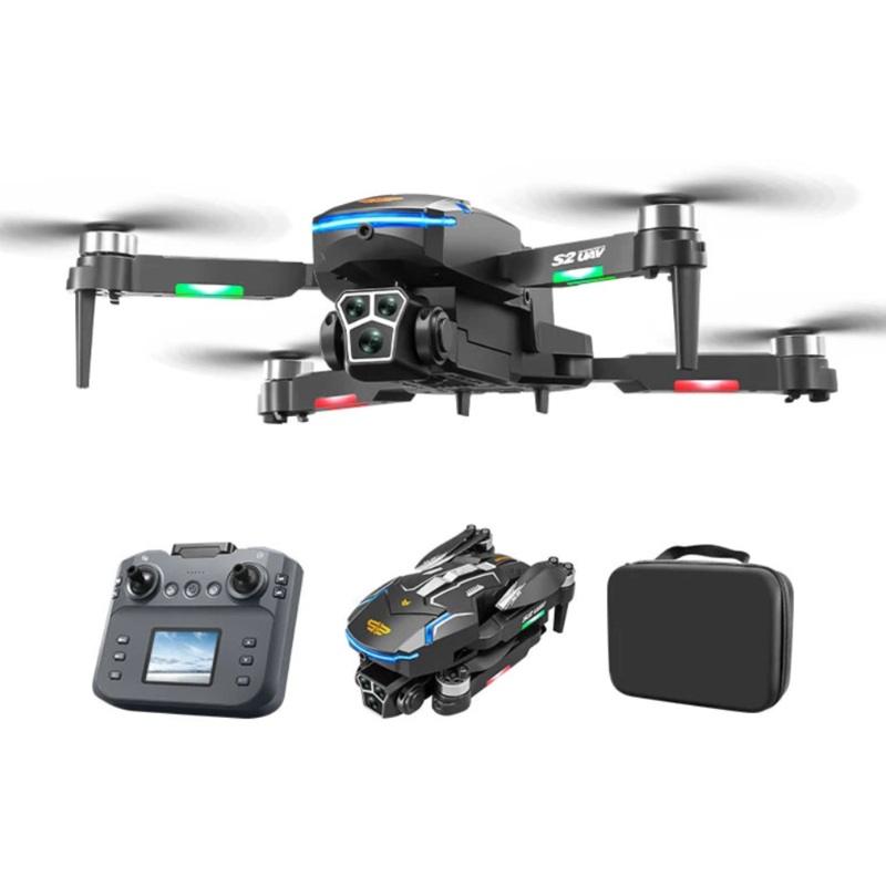 S2 Max Drone 8K HD Triple Camera, Screen Remote Control, 1500m FPV, 25min Flight, Brushless Motors