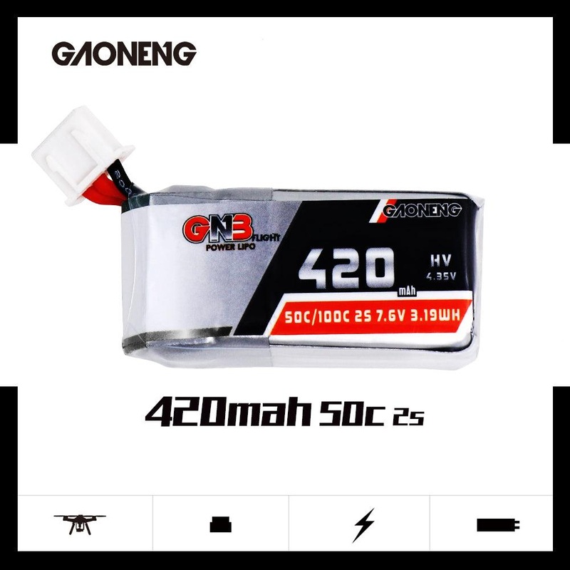 GNB 420mAh HV 7.6v 2S 50C – HV JST XH2.54 Lipo Battery