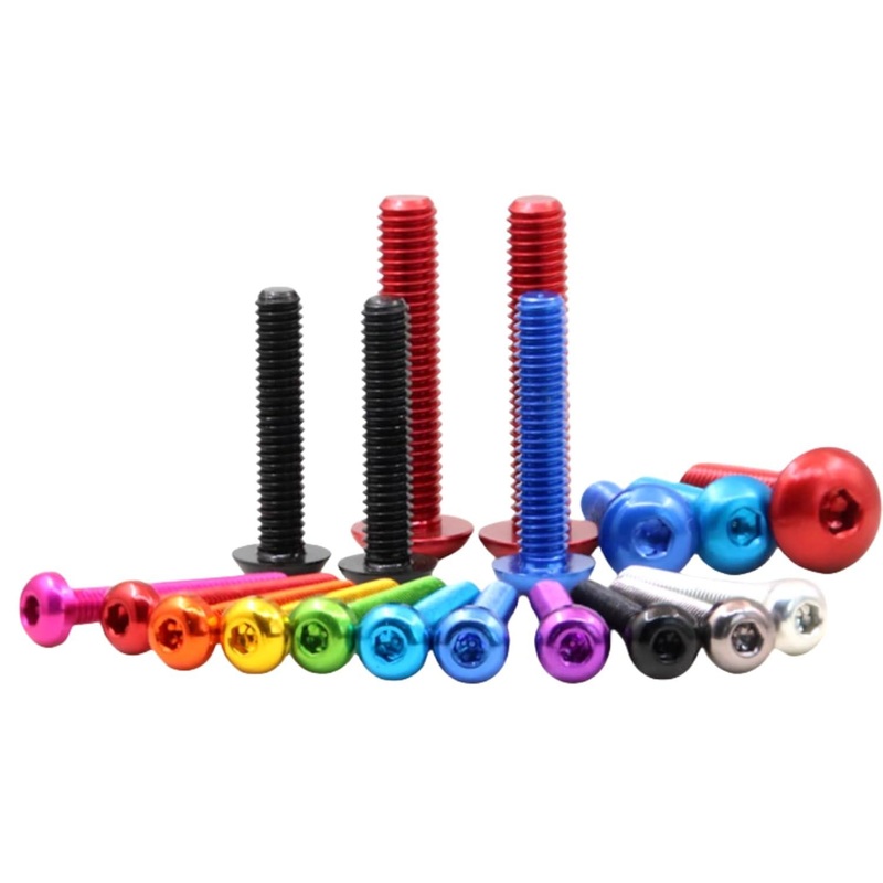 M3 7075 Aluminum Bolt, Hex, Button Head (5pc) – Choose Size / Color