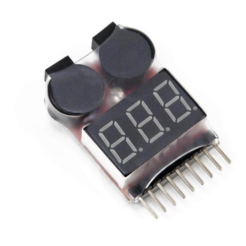 1-8S LiPo Battery Checker Voltage Tester w/ Low Voltage Alarm