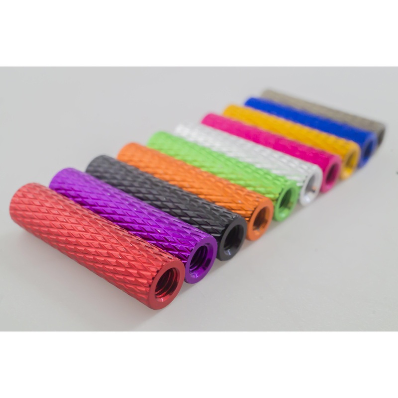 M3 Standoff, Knurled Aluminum (6pcs) – Choose Length, Color