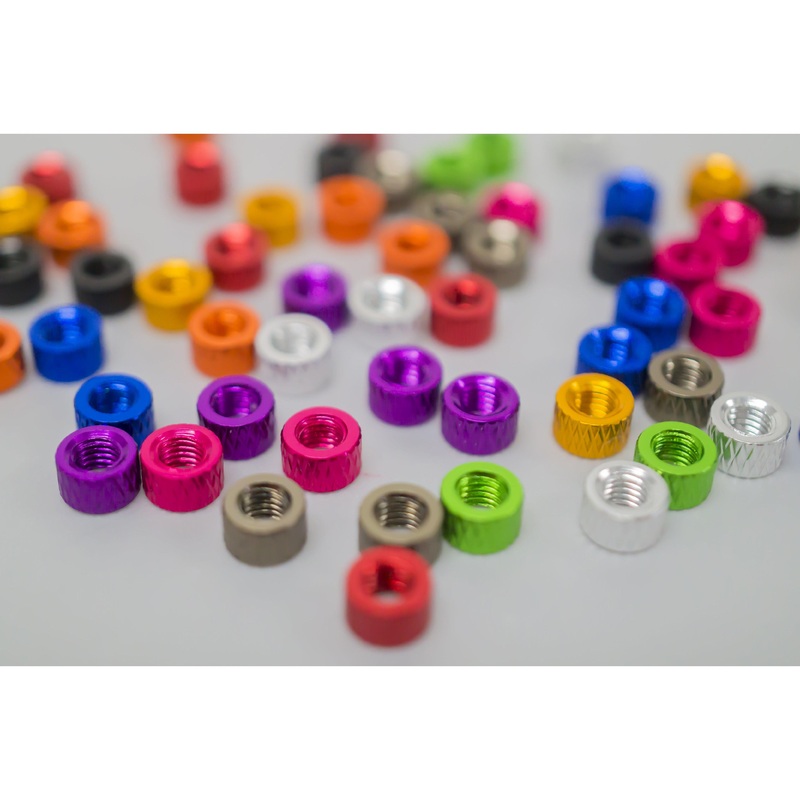M3 Standoff, Knurled Aluminum, Shorties – Choose Color