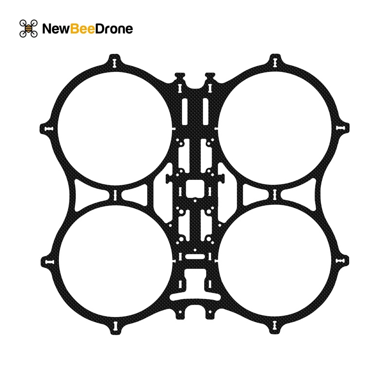 NewBeeDrone CinemAh Carbon Fiber Frame Replacement Parts  – Main Plate, Side Plates, Motor Mounts, Etc.