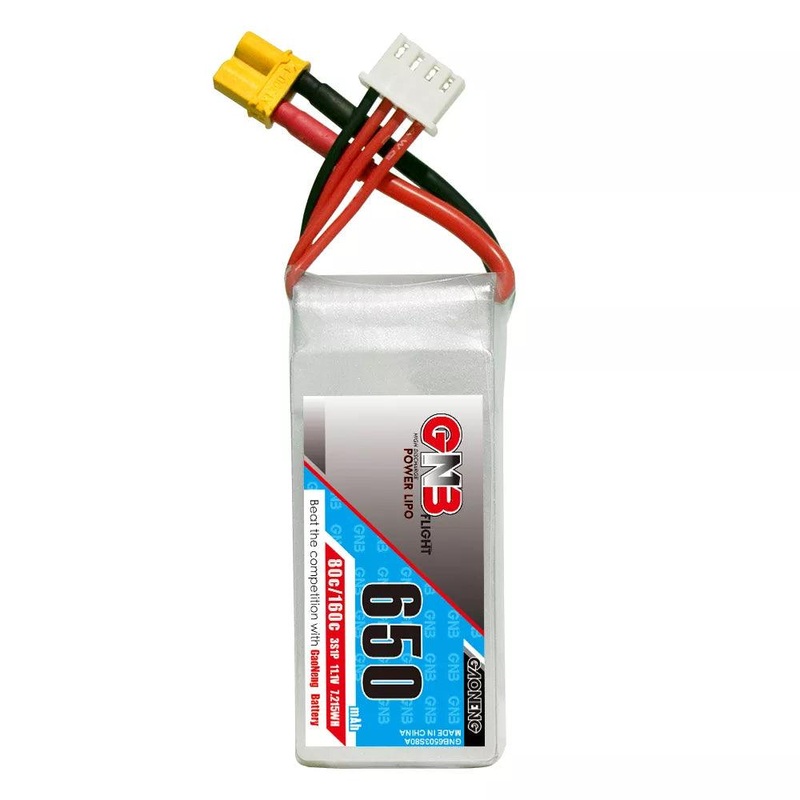 GNB 650mAh 11.1v 3S 80C – XT30 Lipo Battery