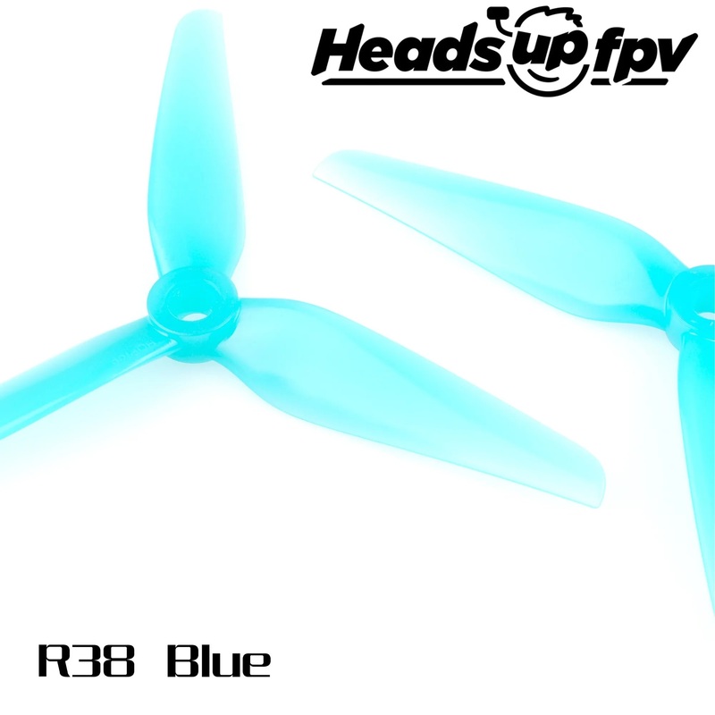 HQ Prop R38 Headsup 5138-3 5.1″ 3-Blade Prop (2CW+2CCW) – Blue