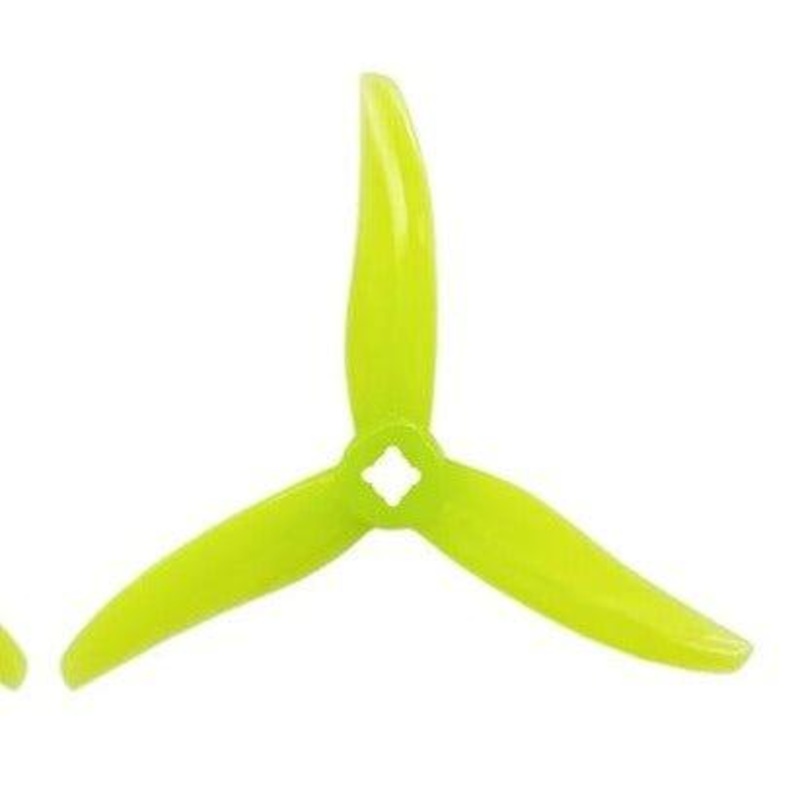 Gemfan Hurricane 3525-3 / 3.5″ Tri-Blade FPV Drone Props for 5mm / 1.5mm Shaft T-Mounted w/ Adapter (4 Pack) – Choose Color
