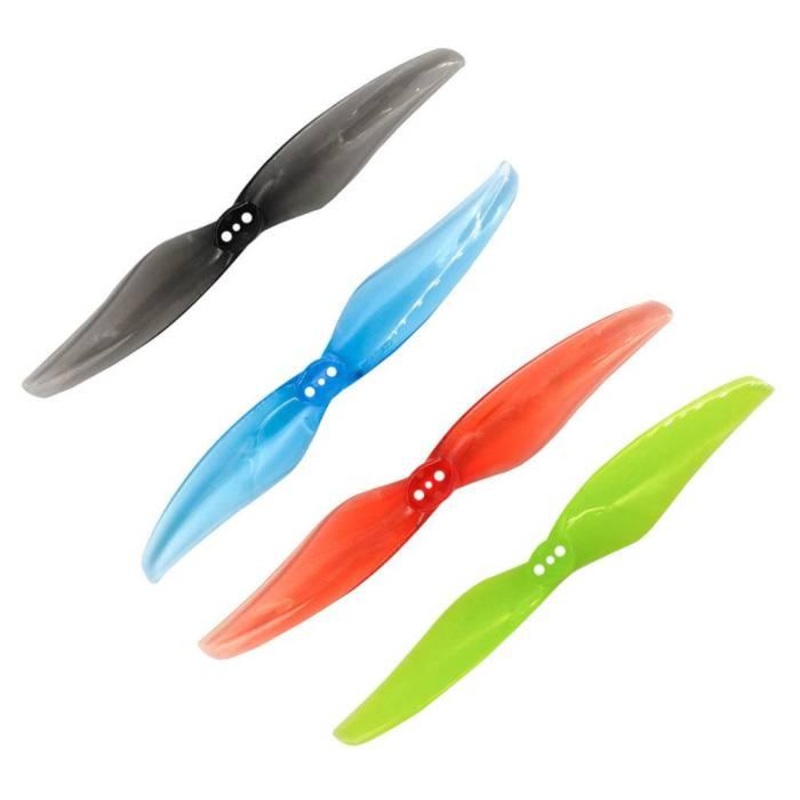 Gemfan Hurricane 4024-2 / 4″ Bi-Blade FPV Drone Props for 5mm / 1.5mm Shaft T-Mounted w/ Adapter (8 Pack) – Choose Color