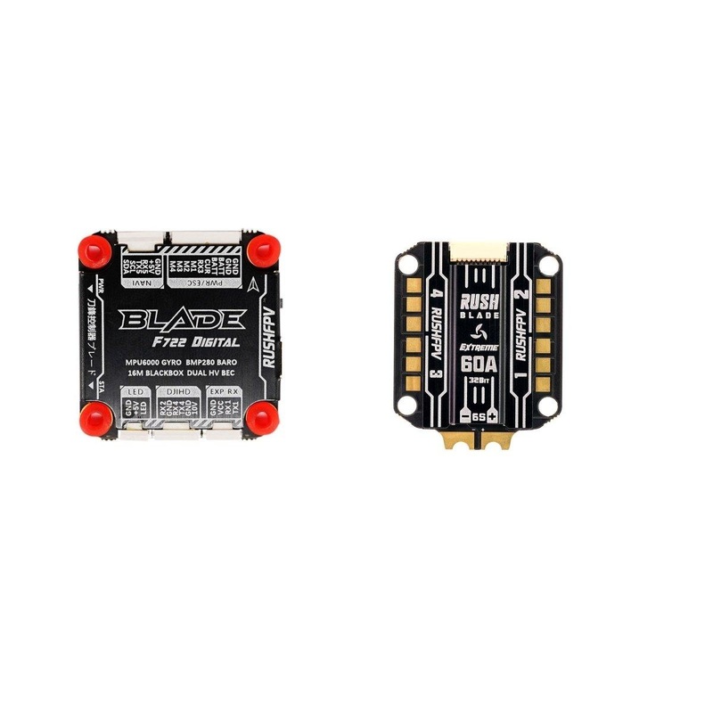 RUSHFPV Blade F722 Combo/Stack for Digital + 60A Extreme 3-6S BLHeli_32 128kHz 4-in-1 ESC For DJI Digital FPV System – 30x30mm