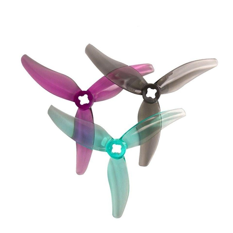 Gemfan Hurricane 3630-3 / 3.6″ Tri-Blade FPV Drone Props for 5mm / 1.5mm Shaft T-Mounted w/ Adapter (4 Pack) – Choose Color
