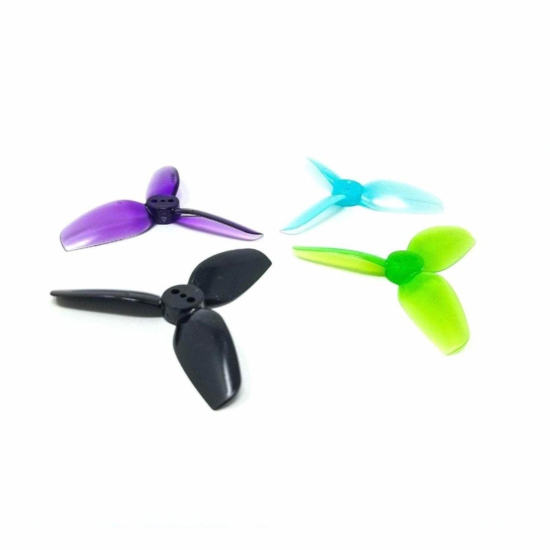 HQ Prop Durable 2535-3 / 2.5″ Tri-Blade FPV Drone Props for 1.5mm Shaft T-Mounted (4 Pack) – Choose Color