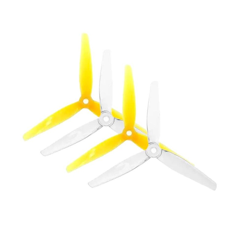 ETHiX x HQ Prop P3.3 Mango Lassi 5133-3 / 5.1″ Tri-Blade Micro/Whoop FPV Drone Props (4 Pack) – Yellow+Clear
