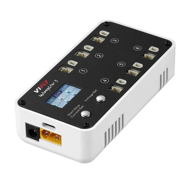 ViFly WhoopStor V3 1S LiPo/LiHV 6 Channel DC/USB-C Whoop Charger & Discharger for BT2.0 & PH2.0 – Choose Color