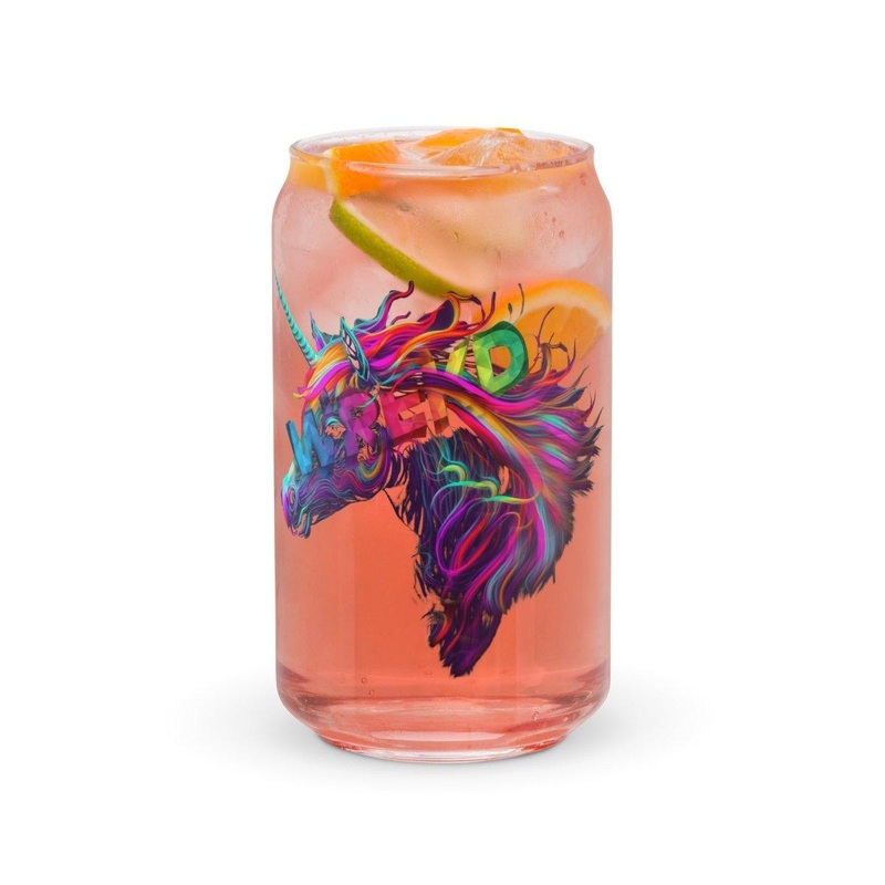 WREKD Unicorn Can-shaped glass