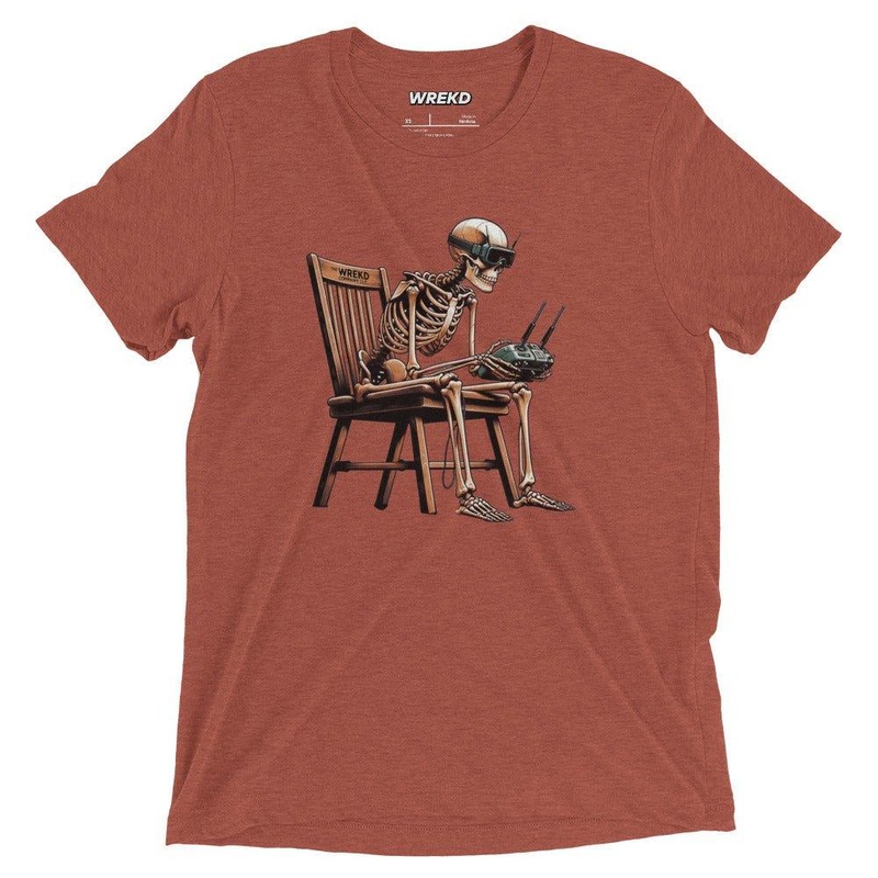 Skeleton FPV Tri-Blend Vintage Fitted Tee by WREKD Co. – Choose Color / Size