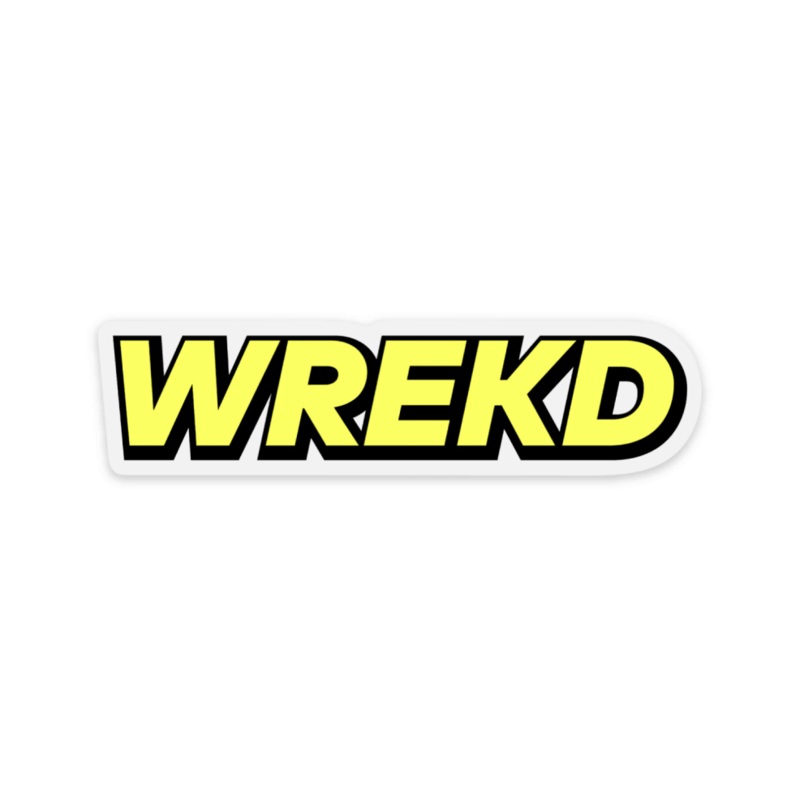 WREKD Logo 3.88  1 Sticker w/ Clear Trim