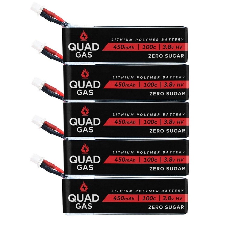 WREKD Quad Gas 1S 450mAh V1 Batteries (5 pack) – Choose Connector