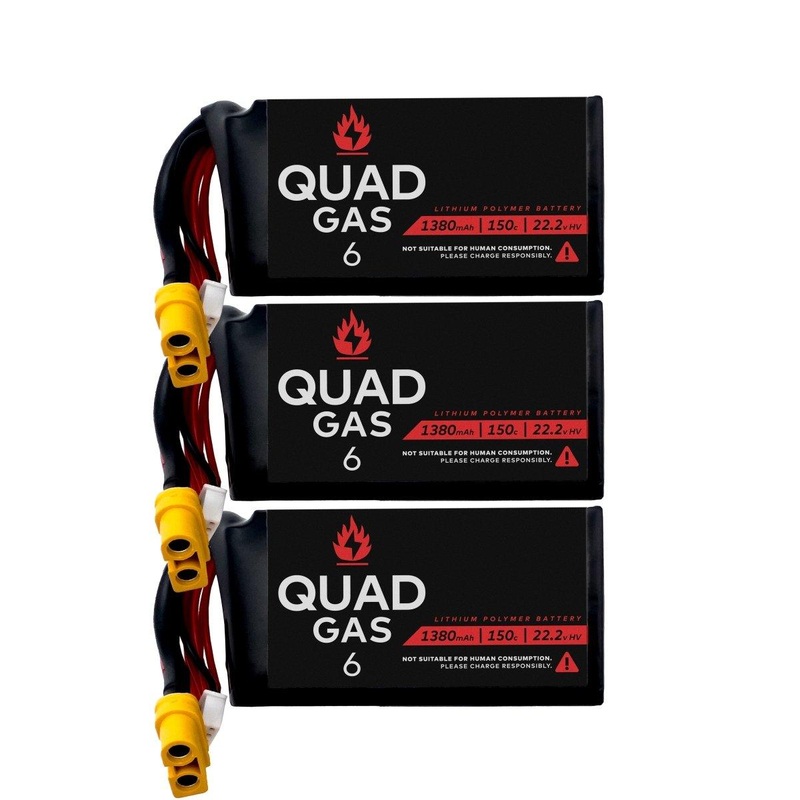 WREKD Quad Gas 6S 1380mAh Batteries (3 pack) – Black