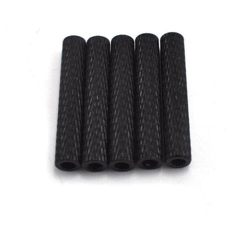 M2 Standoff, Knurled Aluminum, Black (1pc) – Choose Size