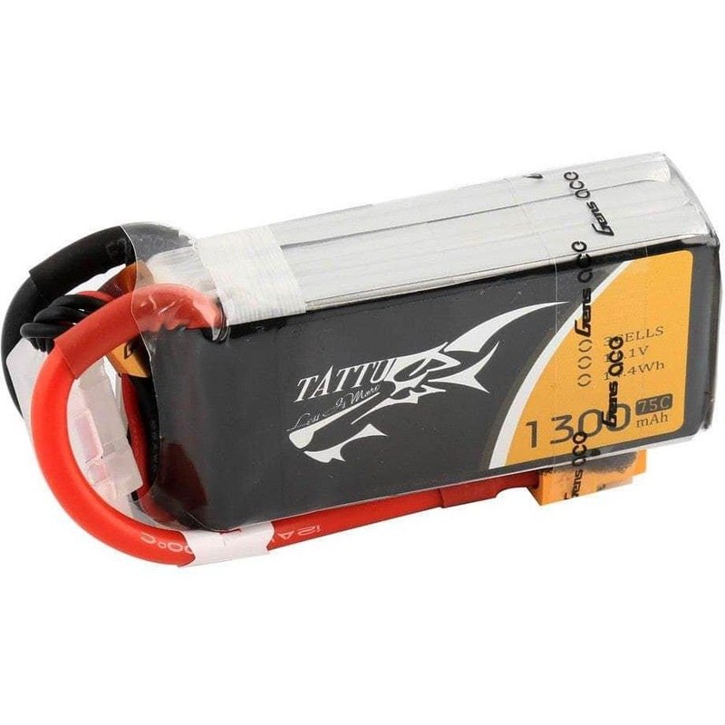 Tattu 11.1V 3S 1300mAh 75C LiPo Battery – XT60