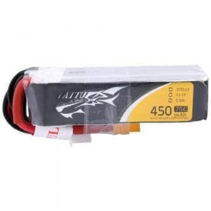 Tattu 11.1V 3S 450mAh 75C LiPo Micro Battery (Long Type) – XT30