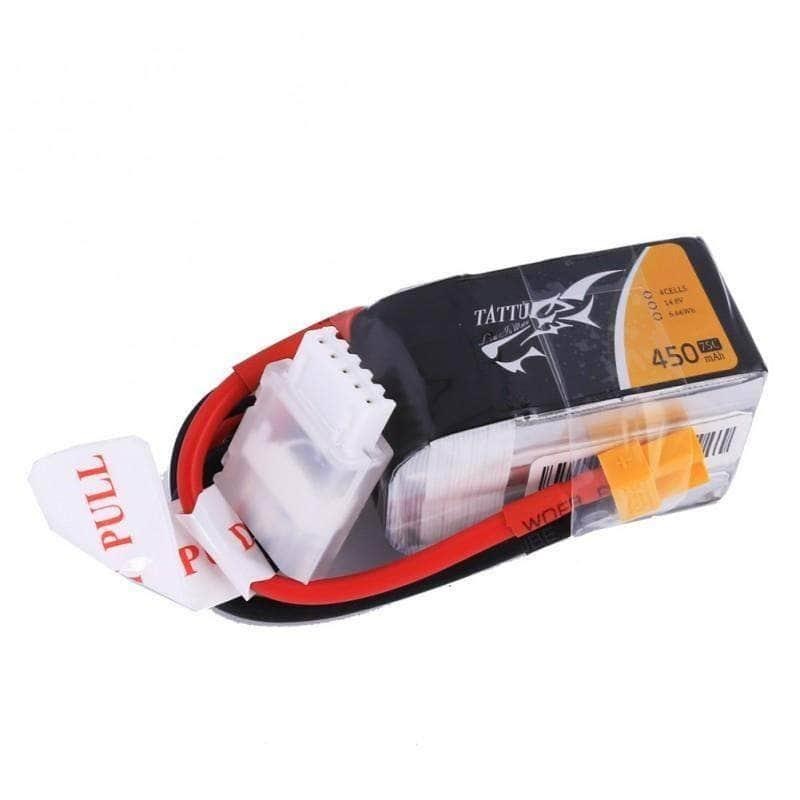 Tattu 14.8V 4S 450mAh 75C LiPo Micro Battery – XT30