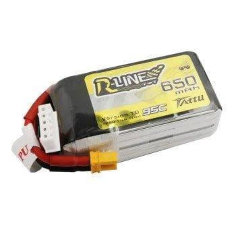 Tattu 14.8V 4S 650mAh 95C LiPo Micro Battery – XT30
