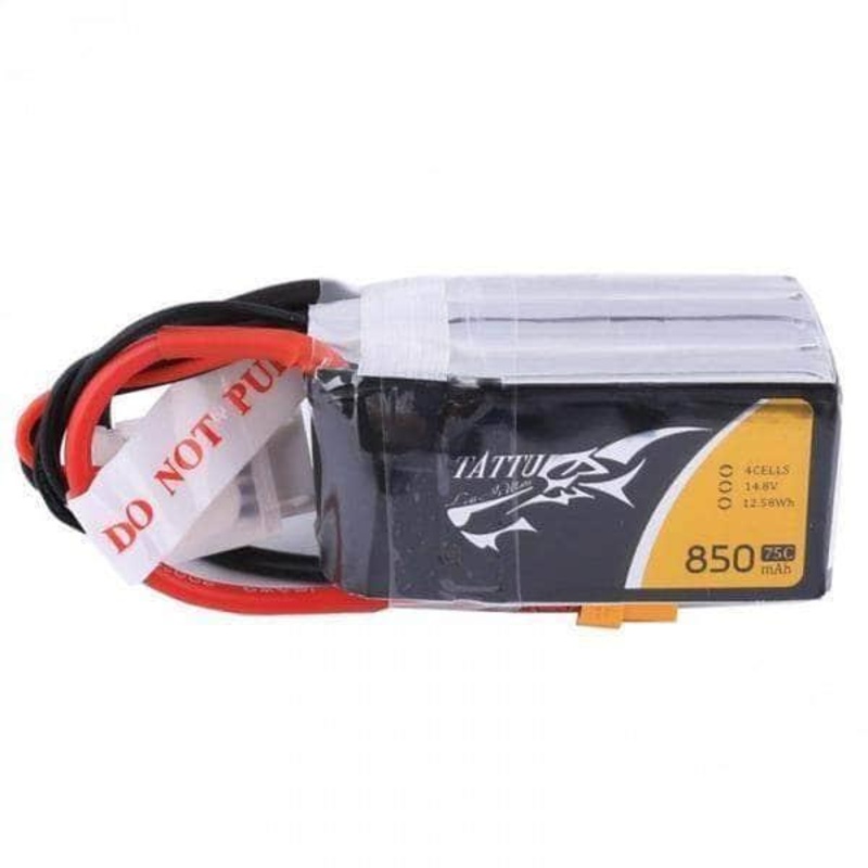 Tattu 14.8V 4S 850mAh 75C LiPo Micro Battery – XT30
