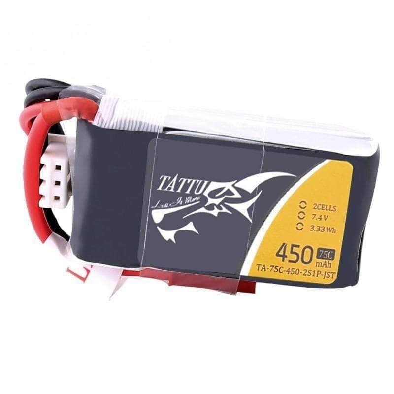 Tattu 7.4V 2S 450mAh 75C LiPo Micro Battery – JST-SYP