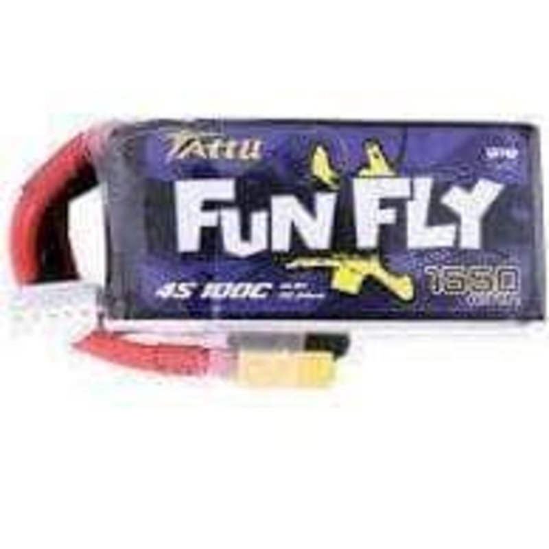 Tattu FunFly 14.8V 4S 1550mAh 100C LiPo Battery – XT60