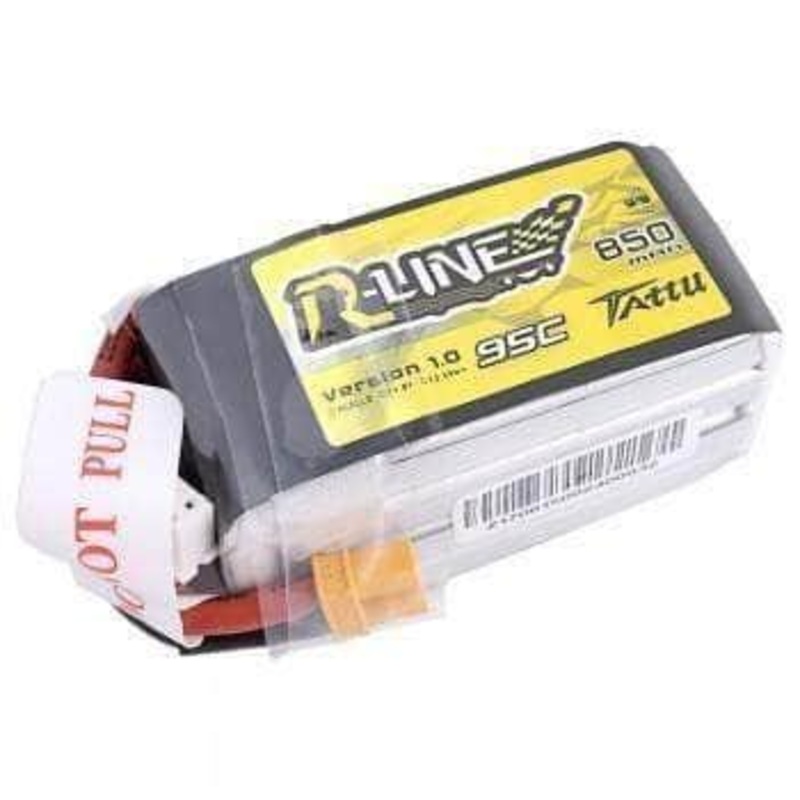 Tattu R-Line 14.8V 4S 850mAh 95C LiPo Micro Battery – XT60