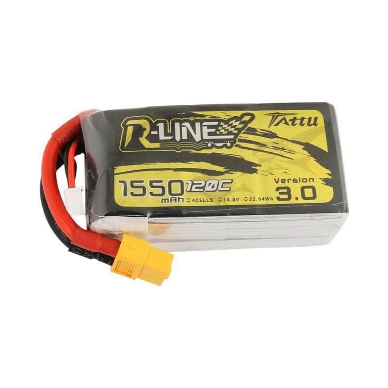 Tattu R-Line Version 3.0 14.8V 4S 1550mAh 120C LiPo Battery – XT60