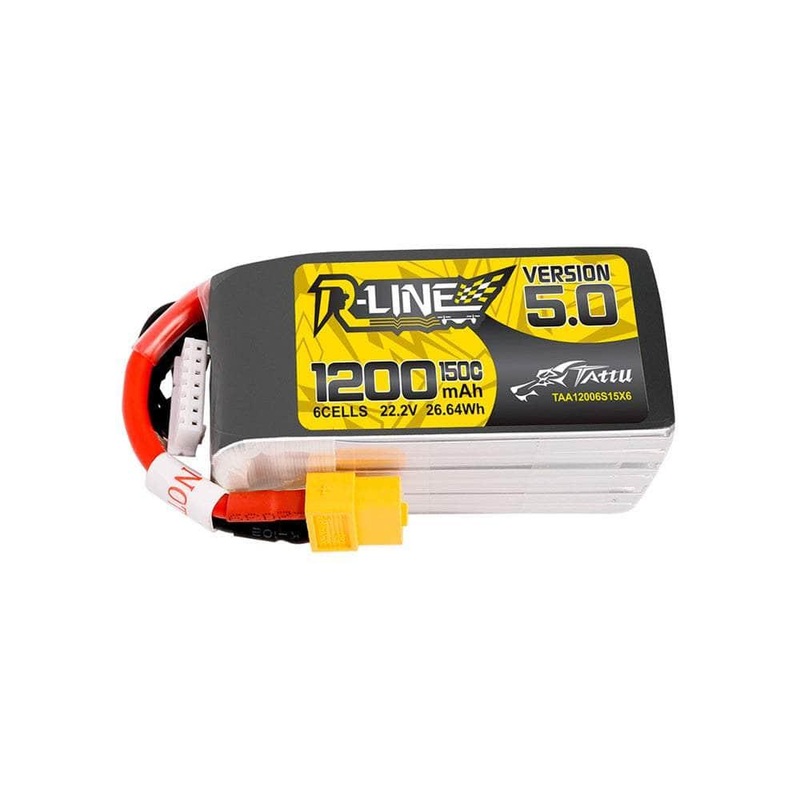 Tattu R-Line Version 5.0 22.2V 6S 1200mAh 150C LiPo Battery – XT60