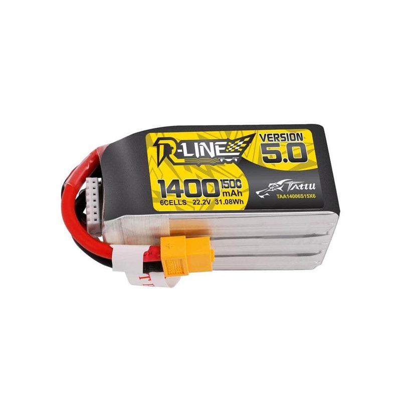 Tattu R-Line Version 5.0 22.2V 6S 1400mAh 150C LiPo Battery – XT60