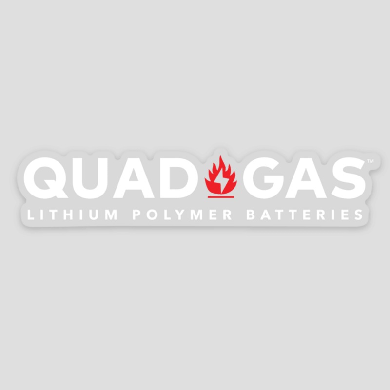 WREKD Quad Gas Logo 3.44  0.75 Sticker w/ White Letters + Clear Trim