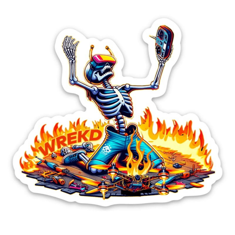 WREKD Skeleton Last Pack, Now Dying Inside 3″ Sticker
