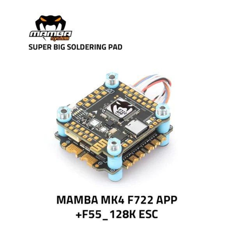 Diatone MAMBA MK4 F722 APP + F55A 3-6S 128kHz BLHeli_32 Flight Controller Stack – 30x30mm