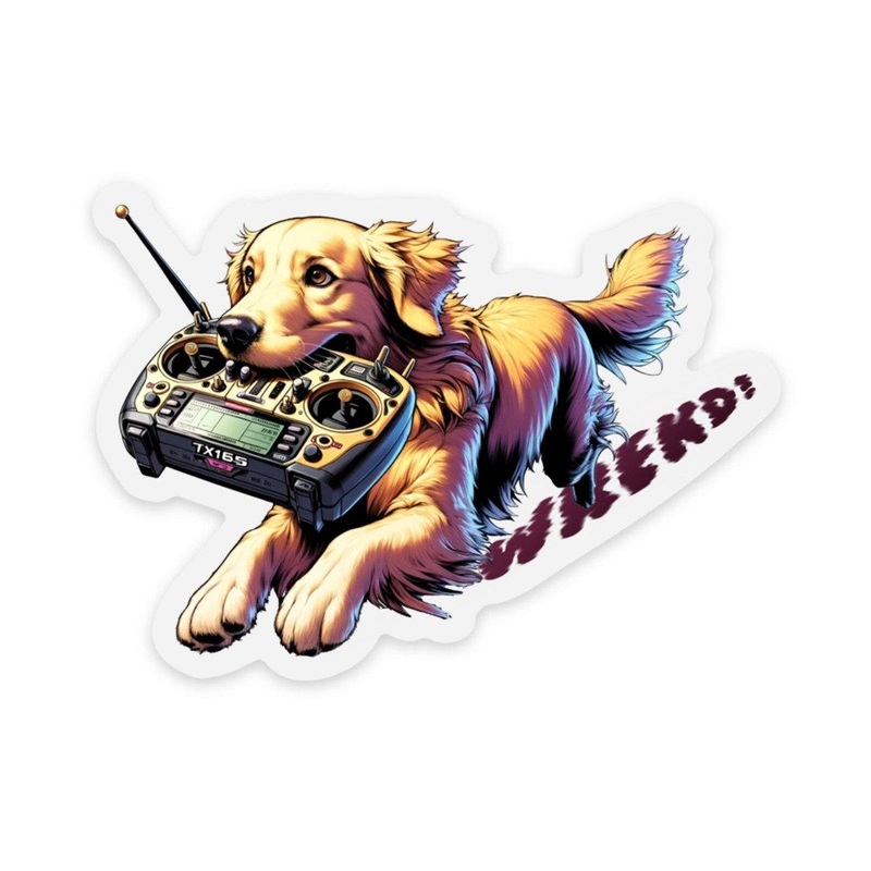 Radio Retriever 3  2.17 Sticker w/ Clear Trim by WREKD Co.
