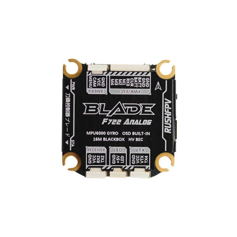 RUSHFPV Blade F722 Analog Stack + 60A Super 3-6S BLHeli_32 96kHz 4-in-1 ESC – 30x30mm