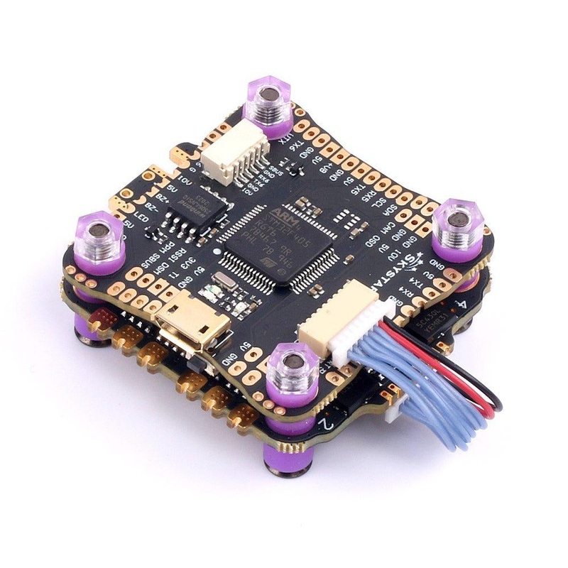 Skystars F4 F405 Flight controller and 55A Blheli-S ESC fly tower stack – 30x30mm