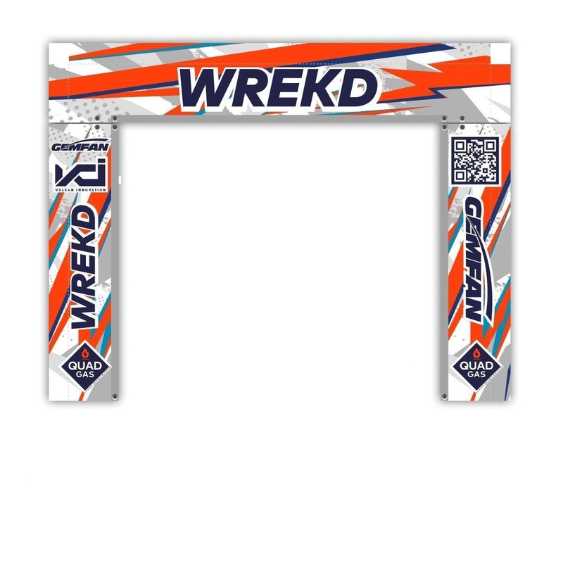 WREKD 7′ x 6′ Opening Reflective FPV Drone Racing Gate (1 Gate Top, 2 Gate Sides, PVC/Conduit Not Included)