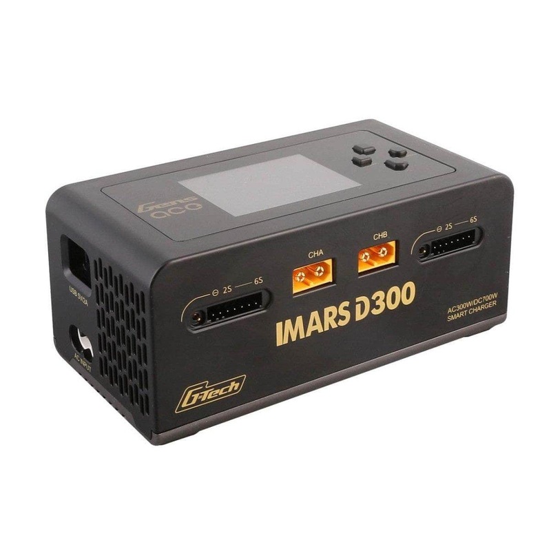 GensAce IMARS D300 G-Tech 300W/700W 1-6S 32A Dual Channel AC/DC Smart Charger – Black