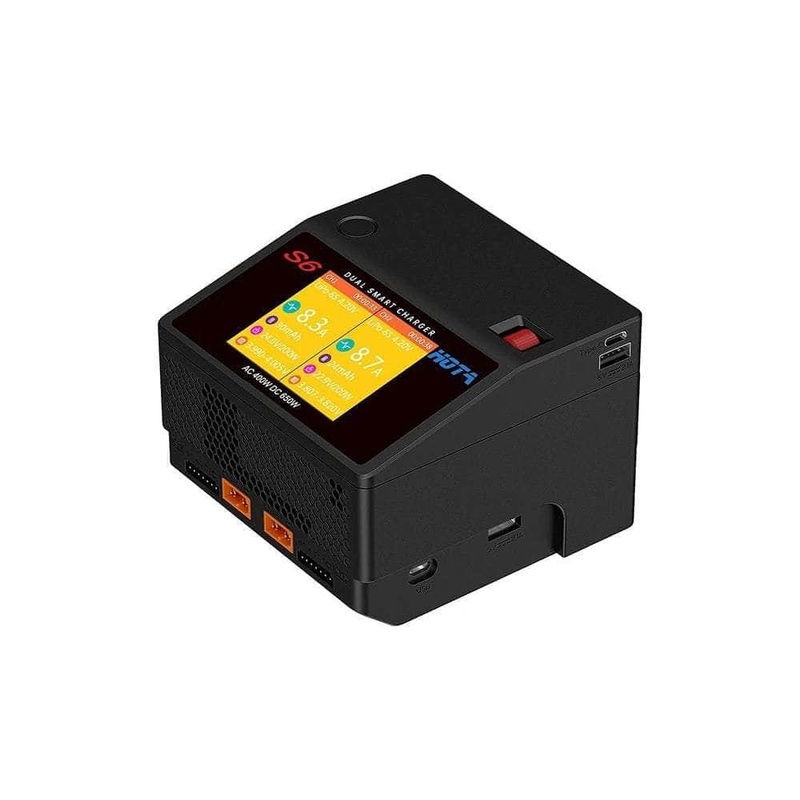 HOTA S6 400W 15A 1-6S Dual Channel AC/DC Smart Charger – Black