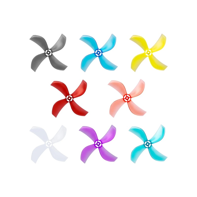 NewBeeDrone Azi 1212-4 / 1.2″ Quad-Blade Micro/Whoop FPV Drone Props for 1mm Shaft (8 Pack) – Choose Color